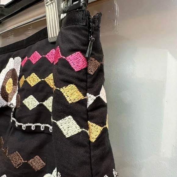 Etcetera | Black Tiered Embroidered Floral Pencil  Skirt Women’s Size 4 - Picture 5 of 11